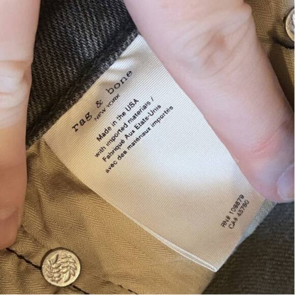 Rag & Bone Gray Fit 1 Extra Slim Cotton Poly Stretch Skinny Jeans Size 34 - Picture 8 of 12